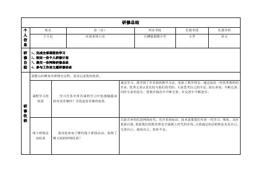 研修总结作业模板