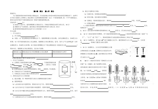 八年级下册物理第十章 浮力导学案