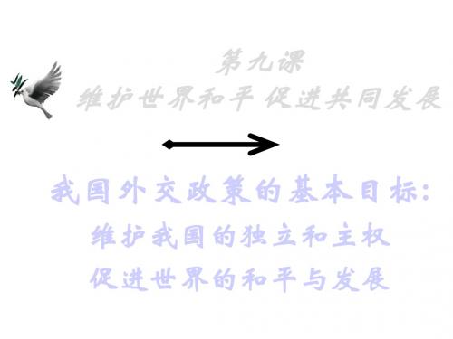 高一政治我国外交政策的基本目标
