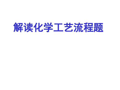 高三化学解读化学工艺流程题(新编201912)