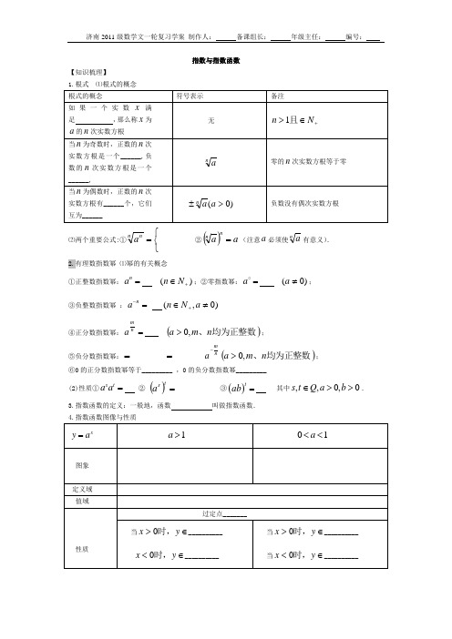 指数函数 复习学案