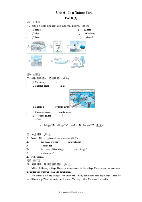 课时测评-英语人教PEP5年上 unit6 In a nature park-PartB试题及答案 (3)