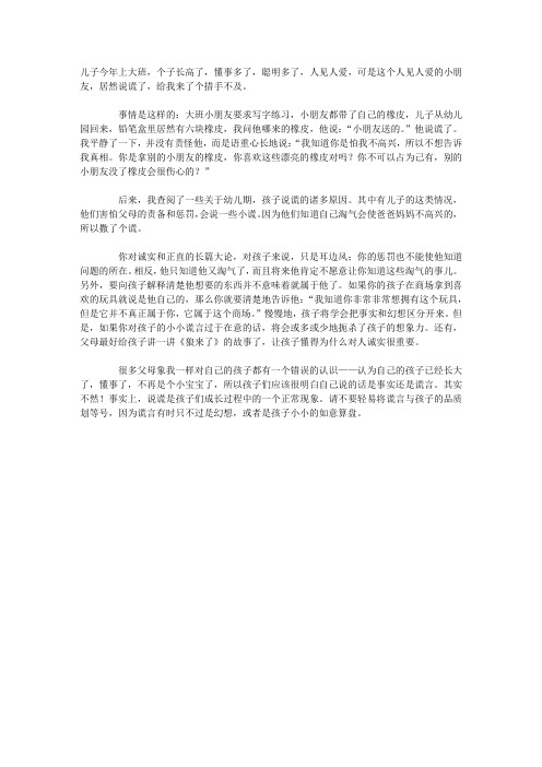 儿子说谎了怎么办