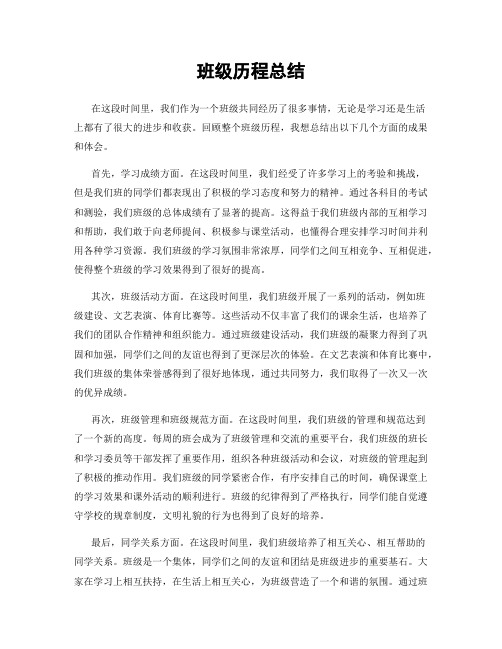 班级历程总结