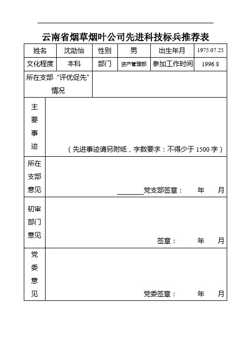 技术标兵申报材料(沈劭怡)