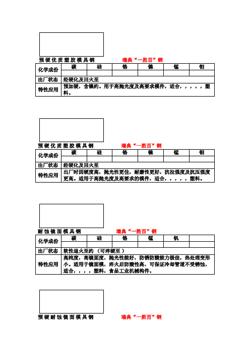 预硬优质塑胶模具钢瑞典一胜百钢
