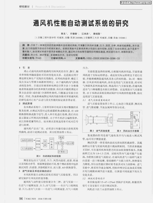 通风机性能自动测试系统的研究