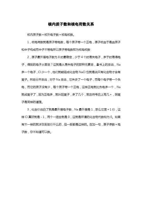 核内质子数和核电荷数关系