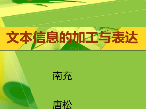 高中信息技术文本信息的加工与表达 优秀课件1