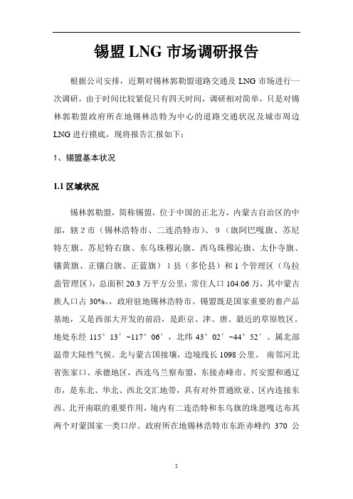 锡盟LNG市场调研报告解析