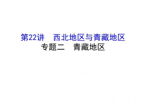 高考地理区域地理复习课件：第22讲 西北地区与青藏地区3-22-2