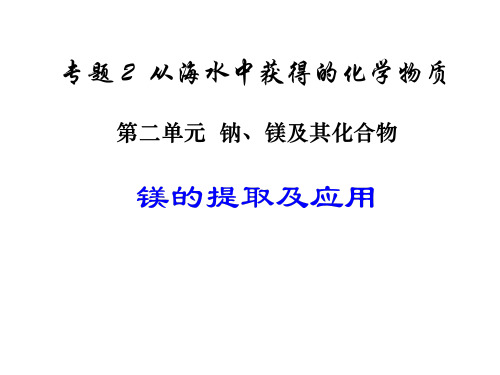 苏教化学必修1专题2第二单元 钠、镁及其化合物 课件 (共24张PPT)