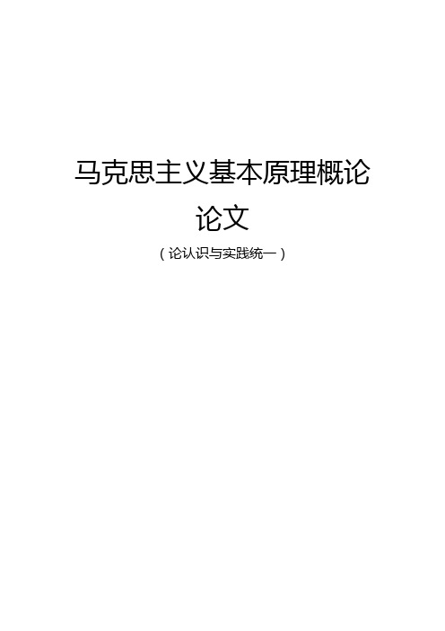 马克思主义基本原理概论论文