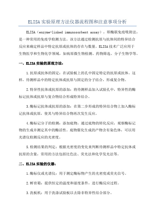 ELISA实验原理方法仪器流程图和注意事项分析