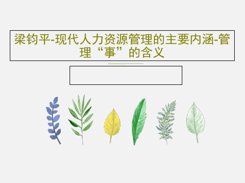 梁钧平-现代人力资源管理的主要内涵-管理“事”的含义共94页文档