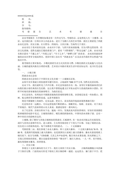 赤水的调研报告