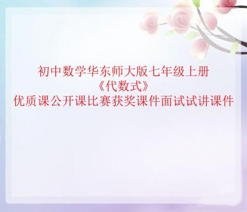 初中数学华东师大版七年级上册《代数式》优质课公开课比赛获奖课件面试试讲课件