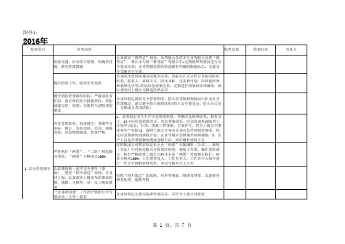 2016年春季安全大检查大纲