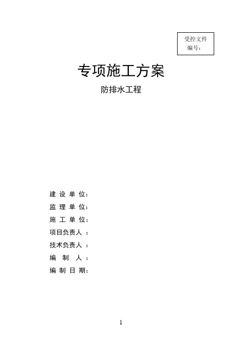 隧道防排水专项施工方案