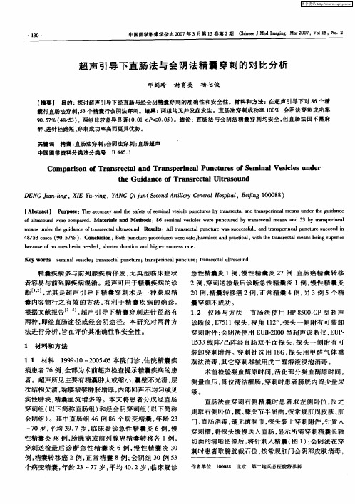 超声引导下直肠法与会阴法精囊穿刺的对比分析