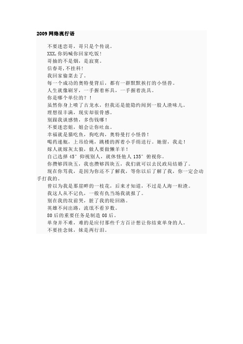 2009年网络流行语