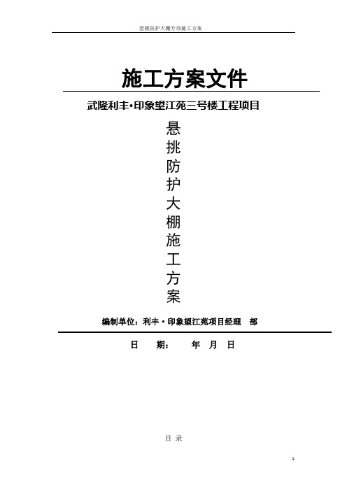 高层建筑悬挑防护大棚施工方案