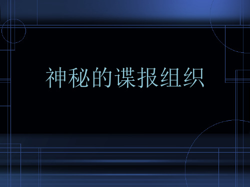 神秘的谍报组织