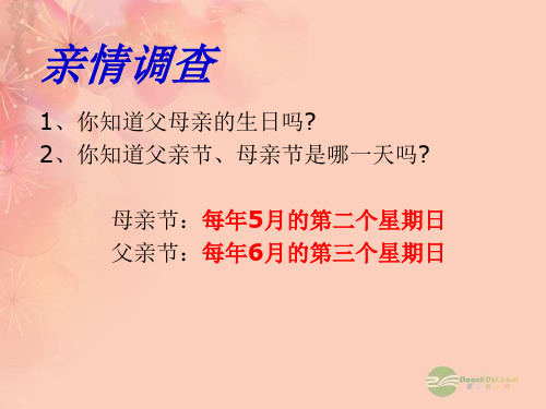 八年级政治上册 第一单元第一课第一节《我的父亲母亲》课件 人民版
