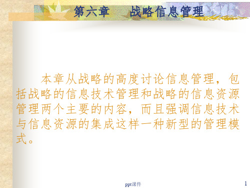 【学习课件】第六章战略信息管理(1)