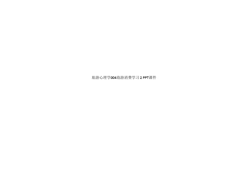 旅游心理学004旅游消费学习 2 PPT课件