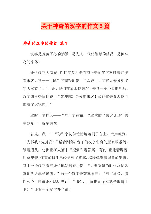 关于神奇的汉字的作文3篇