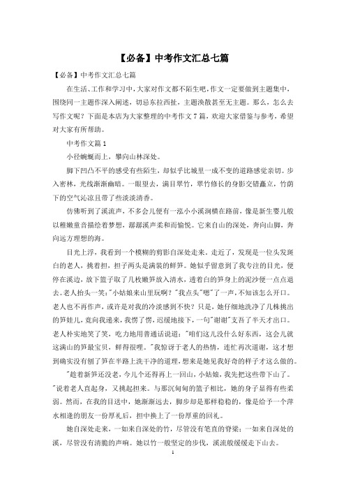 【必备】中考作文汇总七篇