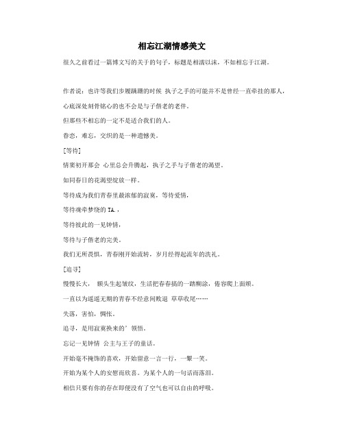相忘江湖情感美文