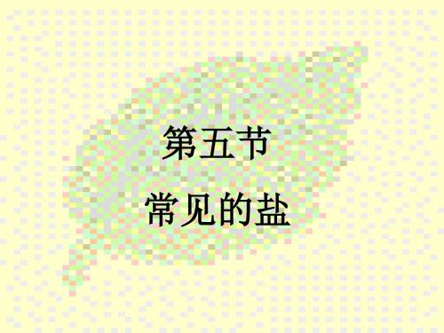常见的盐