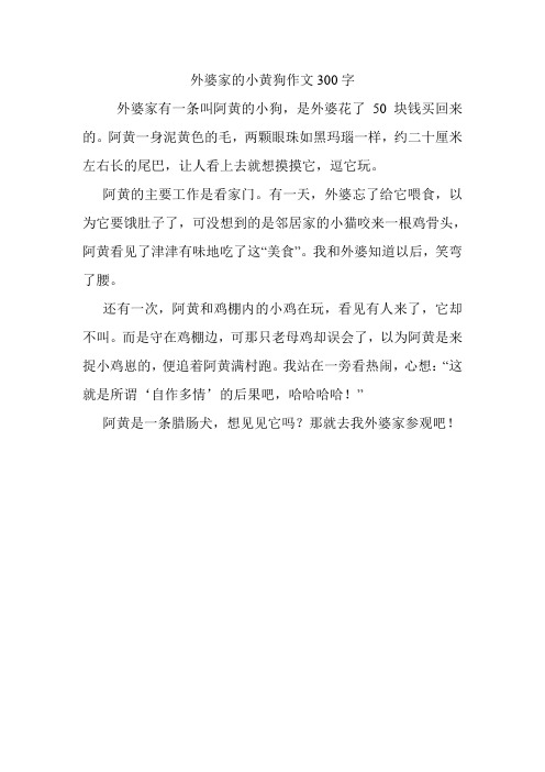 外婆家的小黄狗作文300字.doc