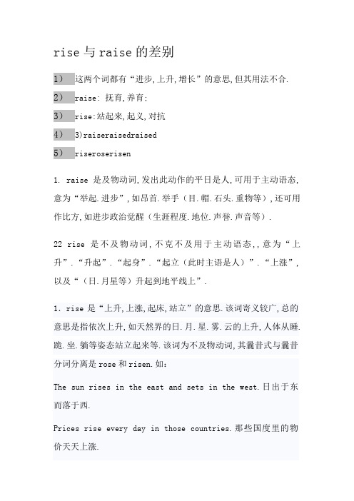 rise与raise的区别