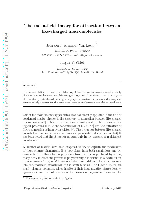 The mean-field theory for attraction between like-charged macromolecules