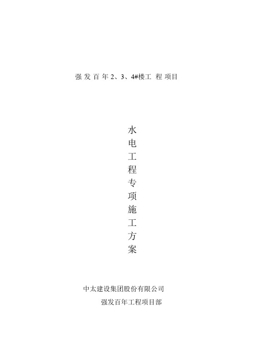 水电工程专项施工方案