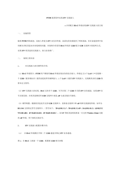 FTTH场景简单实现ITV无线接入
