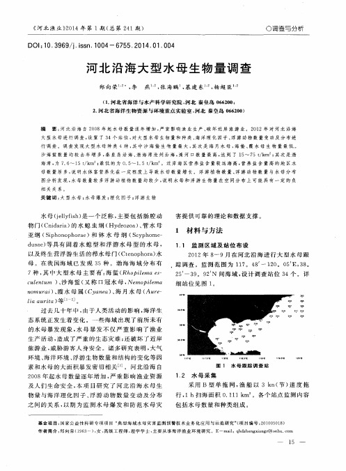 河北沿海大型水母生物量调查