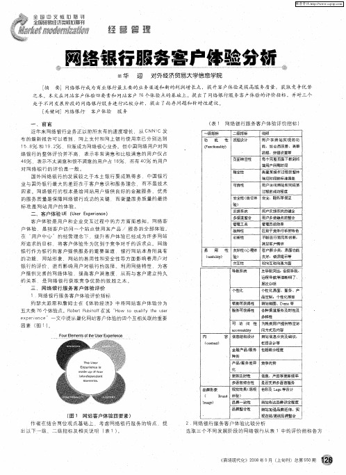网络银行服务客户体验分析