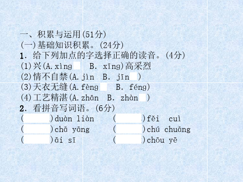 2018小学语文毕业升学模拟试卷(二)｜人教新课标 (共17张PPT)