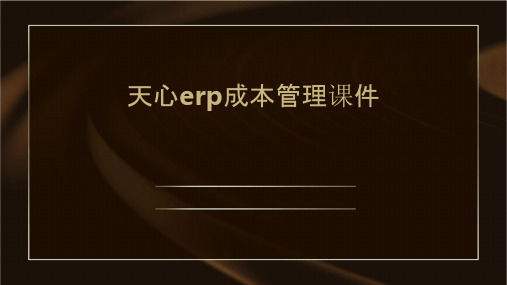 天心ERP成本管理课件