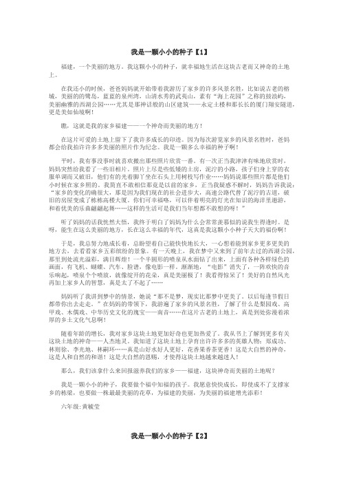 我是一颗小小的种子作文
