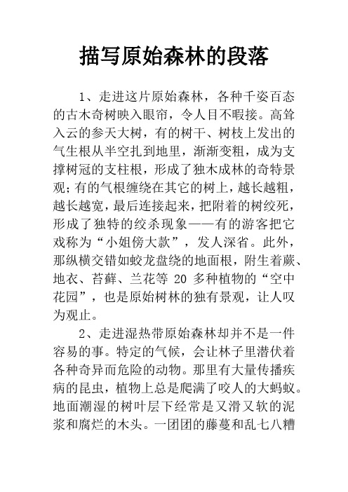 描写原始森林的段落