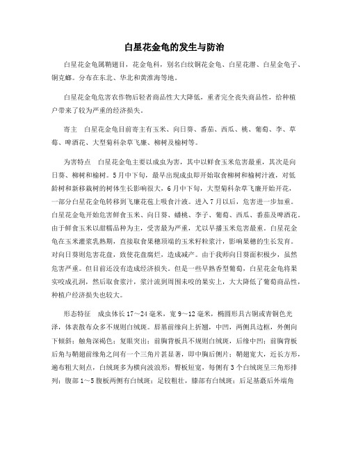 白星花金龟的发生与防治