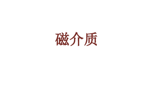 磁介质-物质的磁性