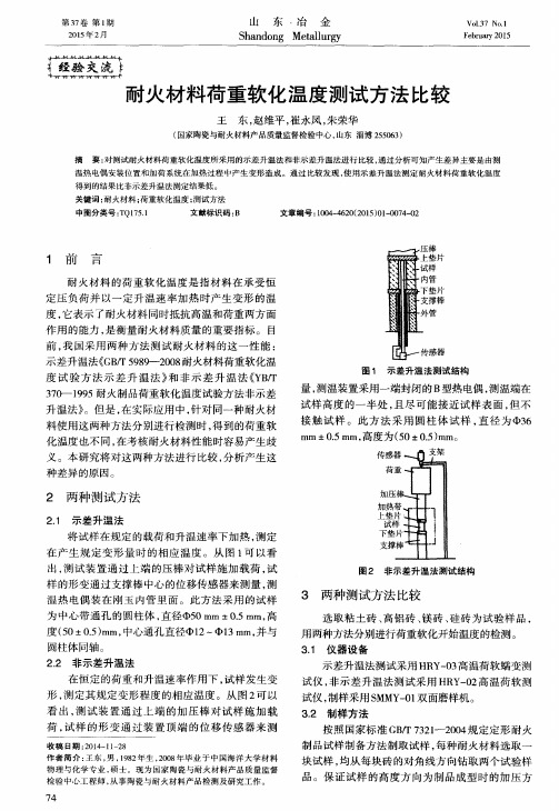 耐火材料荷重软化温度测试方法比较