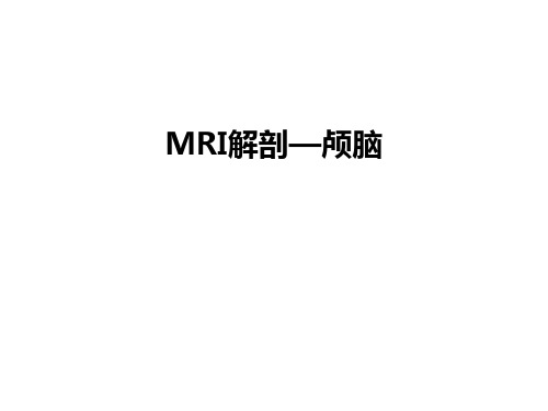 最新MRI解剖—颅脑