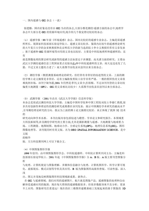 GIS杂志一览